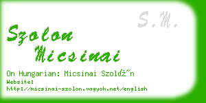 szolon micsinai business card